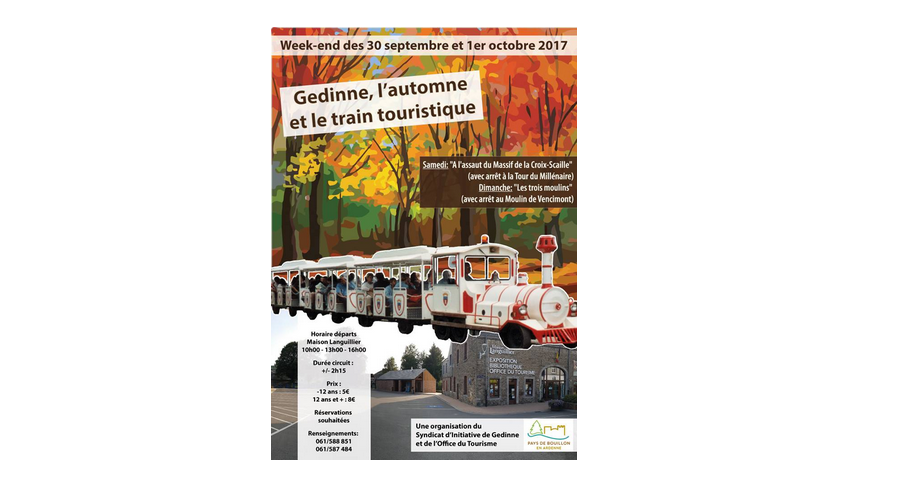 En petit train touristique à Gedinne et Vencimont les 30 septembre et 1er octobre