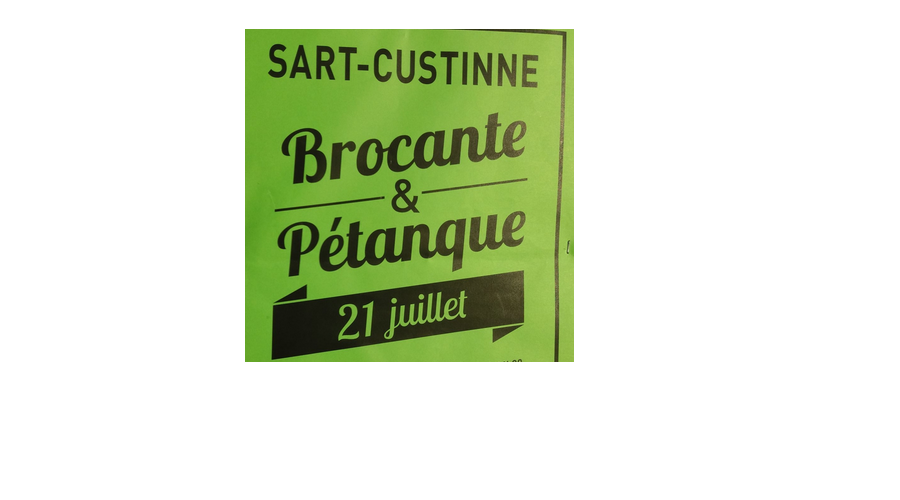 21 juillet : Brocante à Sart-Custinne