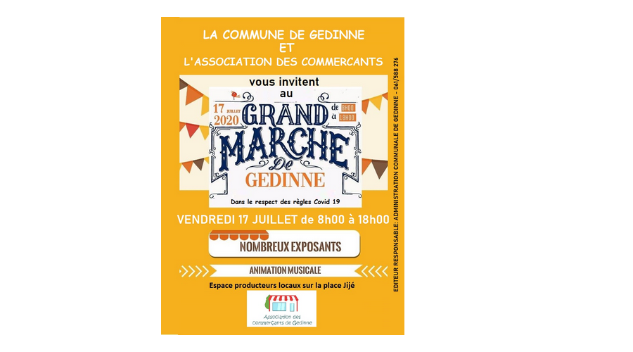 Gedinne 17 juillet Grand Marché