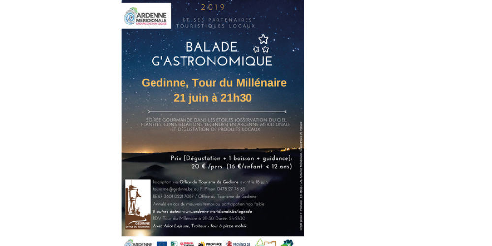 21 juin à 21h30 - Balade g'astronomique à la Tour du Millénaire