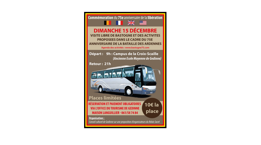 15 décembre: Commémoration du 75e anniversaire de la Bataille des Ardennes